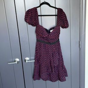 Self-Portrait Red Polka Dot Mini Dress
